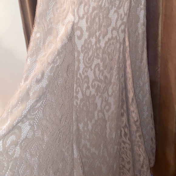 Betsy & Adam Dress Bohemian Boho Gown Lace Bridal Prom Wedding Formal Size 14 - Picture 5 of 12